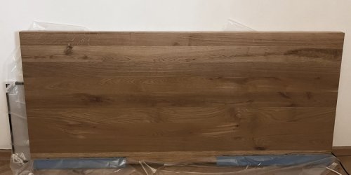 Massive Schreibtischplatte aus Eiche mit Haarriss, unbenutzt